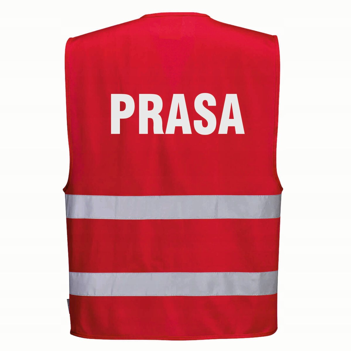 Kamizelka odblaskowa PORTWEST F474 Czerwony S/M nadruk PRASA