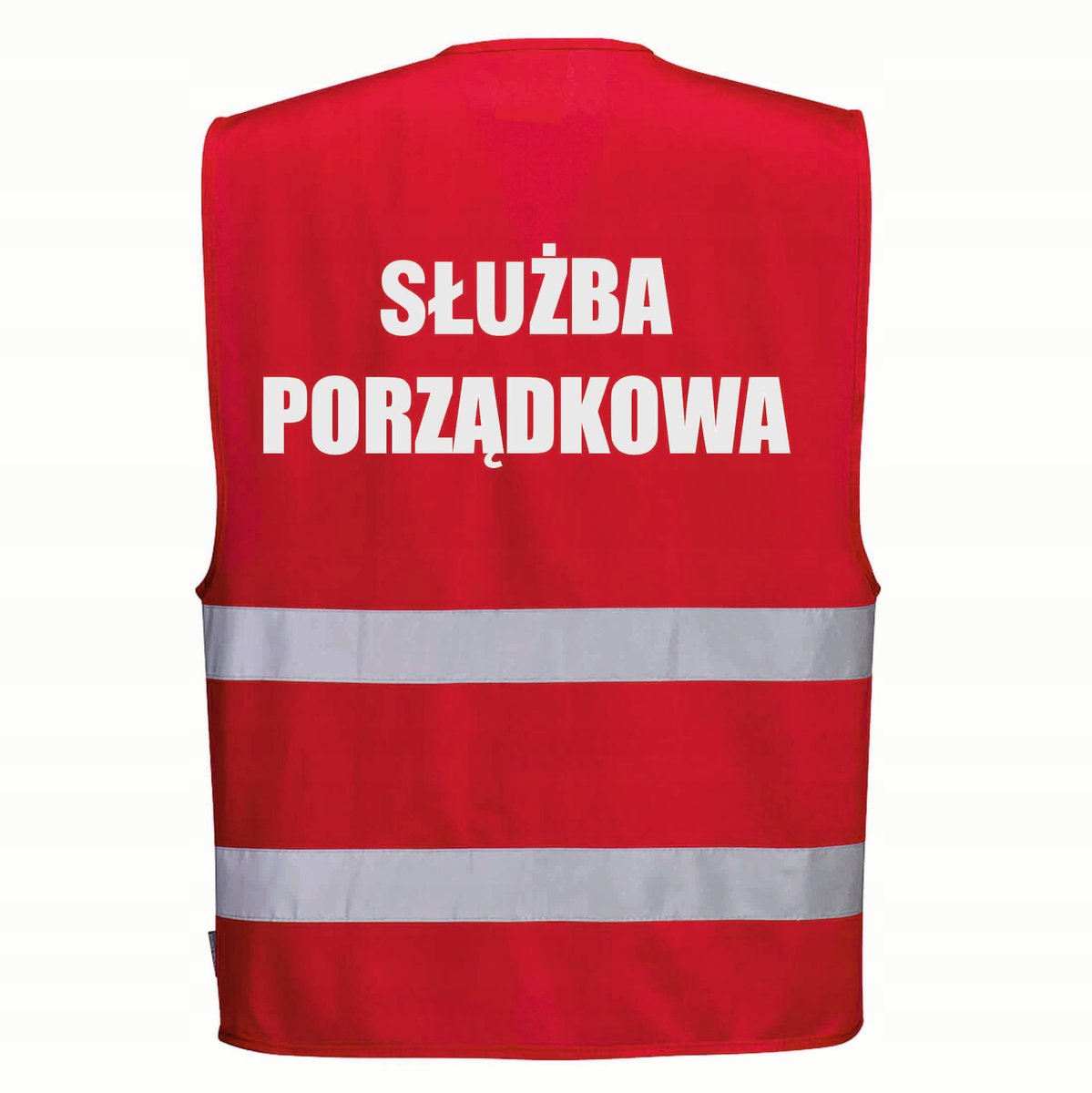 Kamizelka odblaskowa PORTWEST F474 Czerwony S/M nadruk SŁUŻBA PORZĄDKOWA