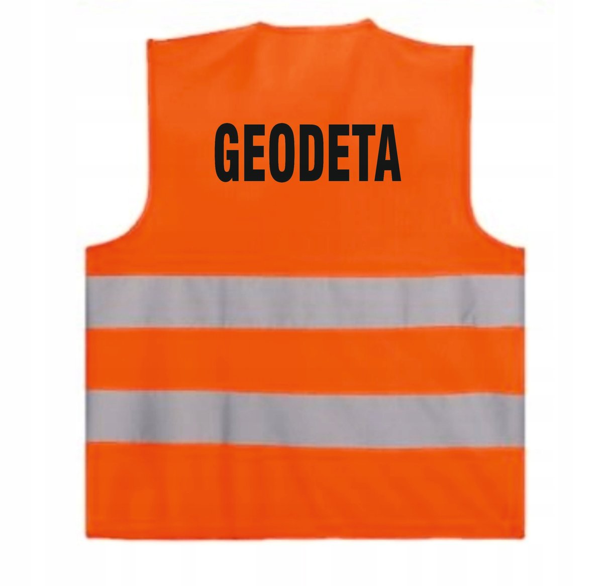 kamizelka odblaskowa pomarańczowa z nadrukiem GEODETA roz.M