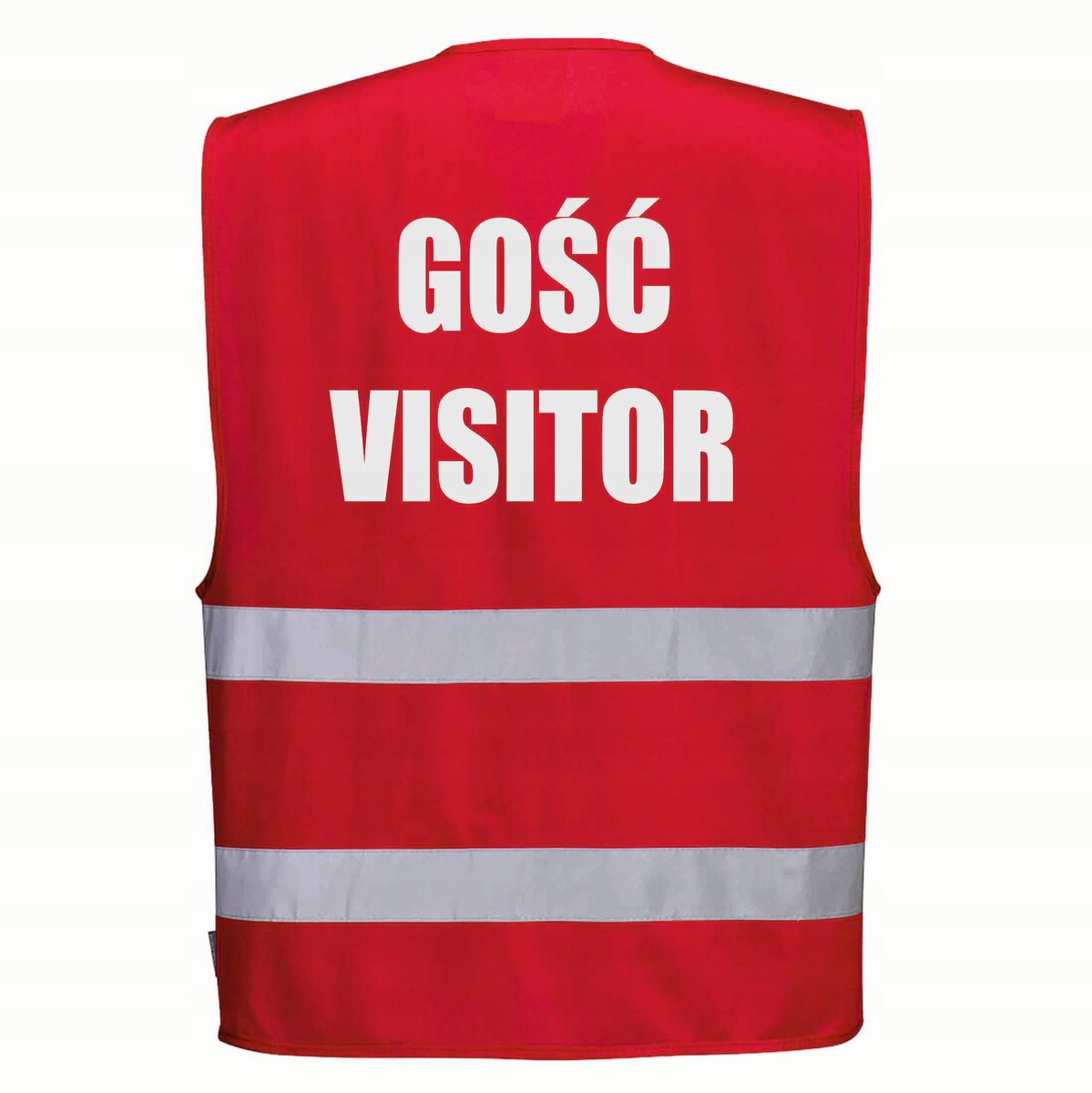 Kamizelka odblaskowa PORTWEST Czerwony XXL/XXXL nadruk GOŚĆ VISITOR