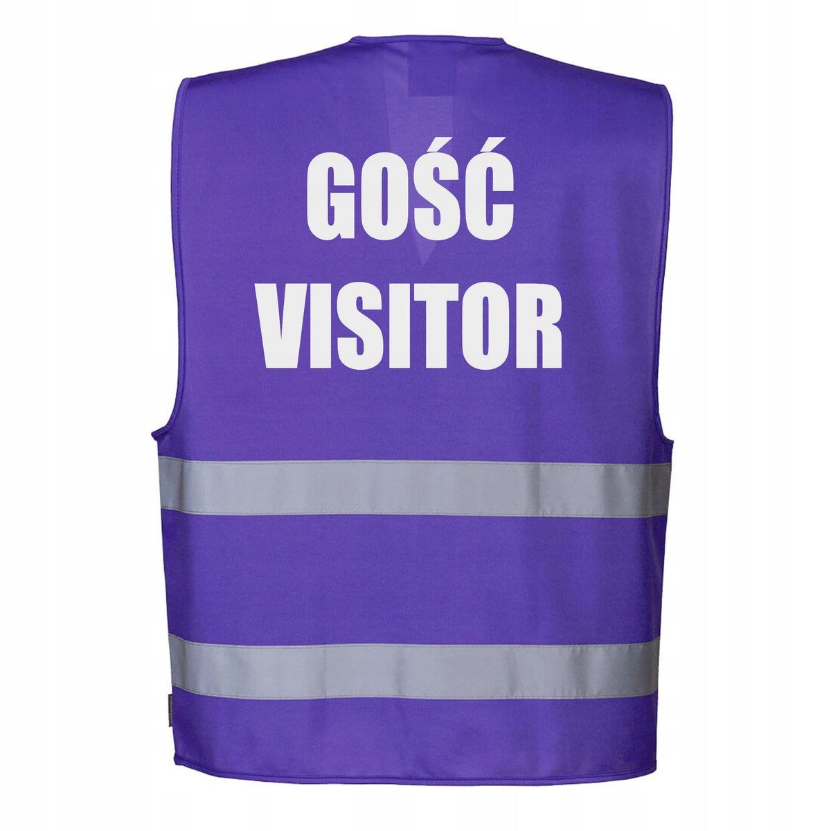 Kamizelka odblaskowa Portwest fioletowa L/XL z nadrukiem GOŚĆ VISITOR
