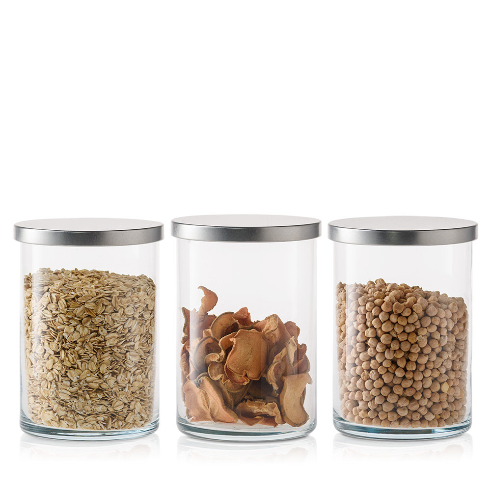 Zestaw pojemników szklanych do przechowywania PURE z pokrywką 15 cm