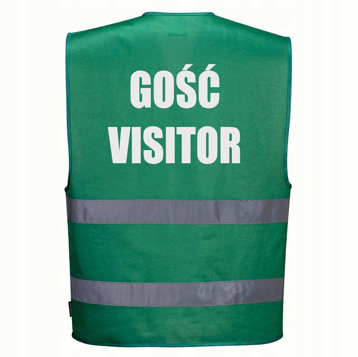 Kamizelka odblaskowa F474 PORTWEST L/XL -zielona nadruk GOŚĆ VISITOR