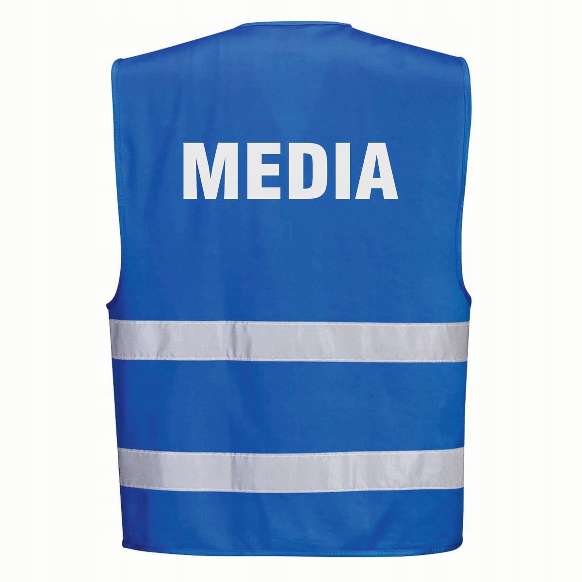 Kamizelka odblaskowa PORTWEST Niebieska rozm. S/M nadruk MEDIA
