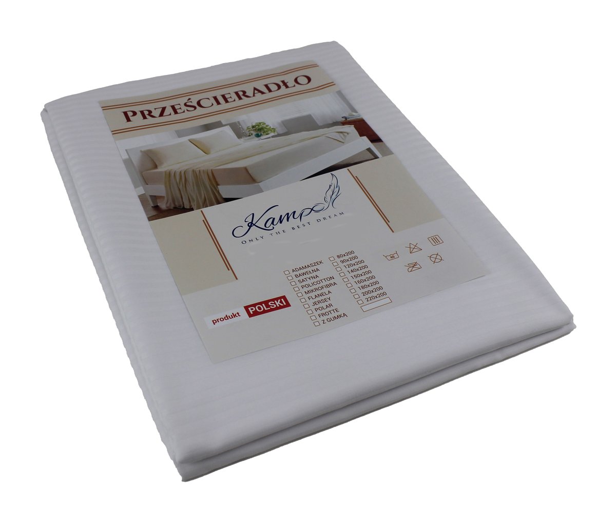 PRZEŚCIERADŁO TRADYCYJNE HOTELOWE PASEK 4 MM 160x200