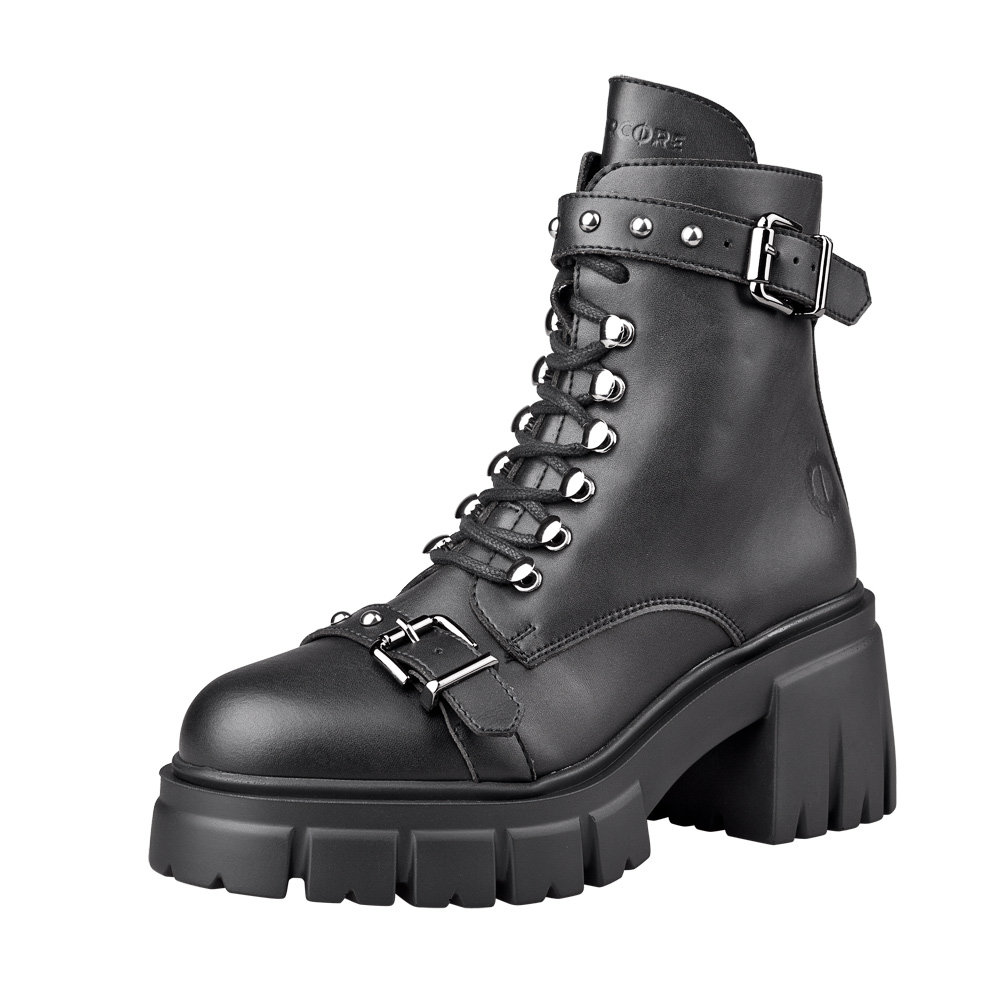botki damskie ALTERCORE czarne (TILARA VEGAN BLACK)-39