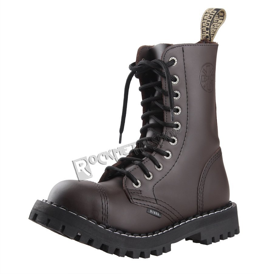glany STEEL - CRAZY BROWN (10-dziurkowe) połysk-36
