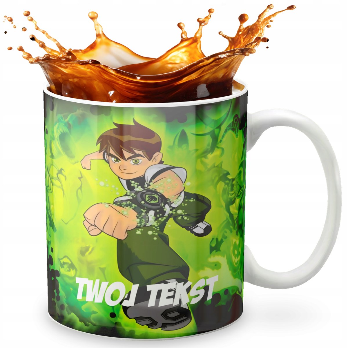 KUBEK 330ml GRAFIKA PREZENT ŚWIĘTA WZÓR - BAJKA BEN10 + IMIĘ