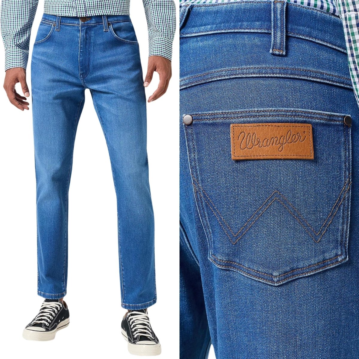 Wrangler LARSTON Rustic FREE TO STRETCH dopasowane spodnie jeansowe W28 L32