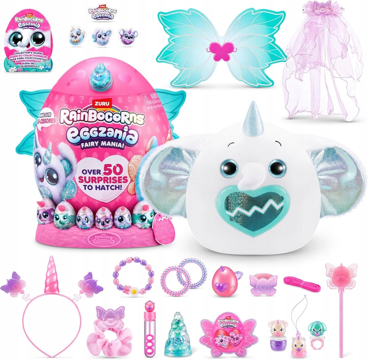 RAINBOCORNS EGGZANIA FAIRY MANIA PLUSZOWY SŁONIK JAJKO 50 NIESPODZIANEK