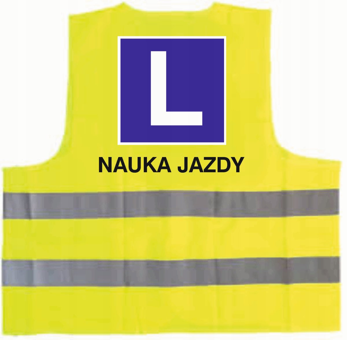 Kamizelka odblaskowa z nadrukiem NAUKA JAZDY rozmiar L