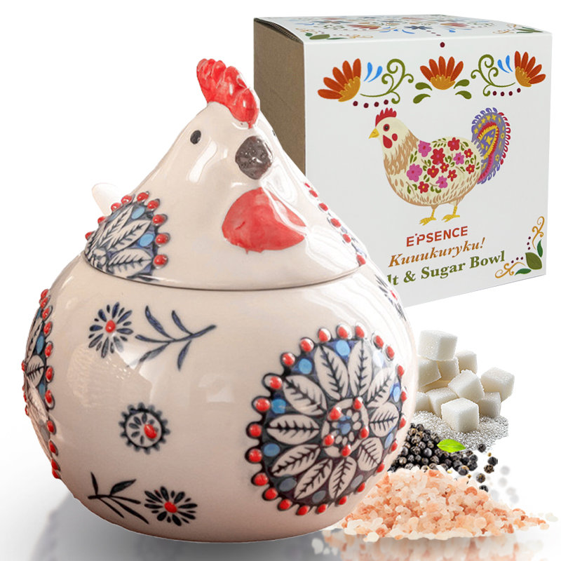 Pojemnik cukier sól z łyżeczką puszka słoik ceramiczne cukiernica 400ml niebieski