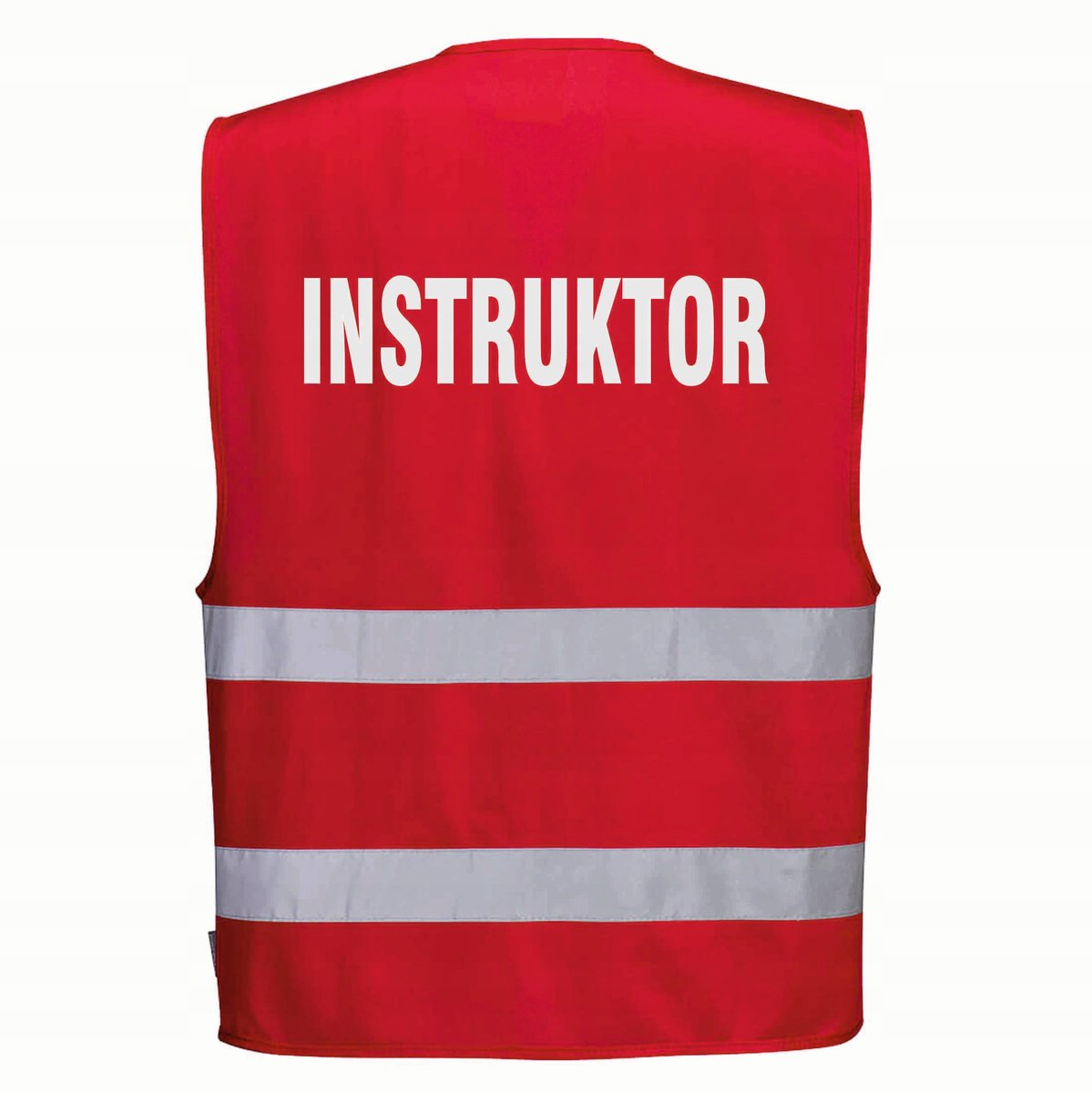 Kamizelka odblaskowa PORTWEST F474 Czerwony S/M nadruk INSTRUKTOR