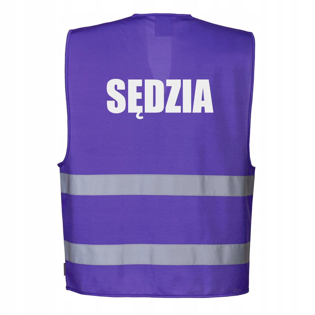 Kamizelka odblaskowa Portwest fioletowa L/XL z nadrukiem SĘDZIA