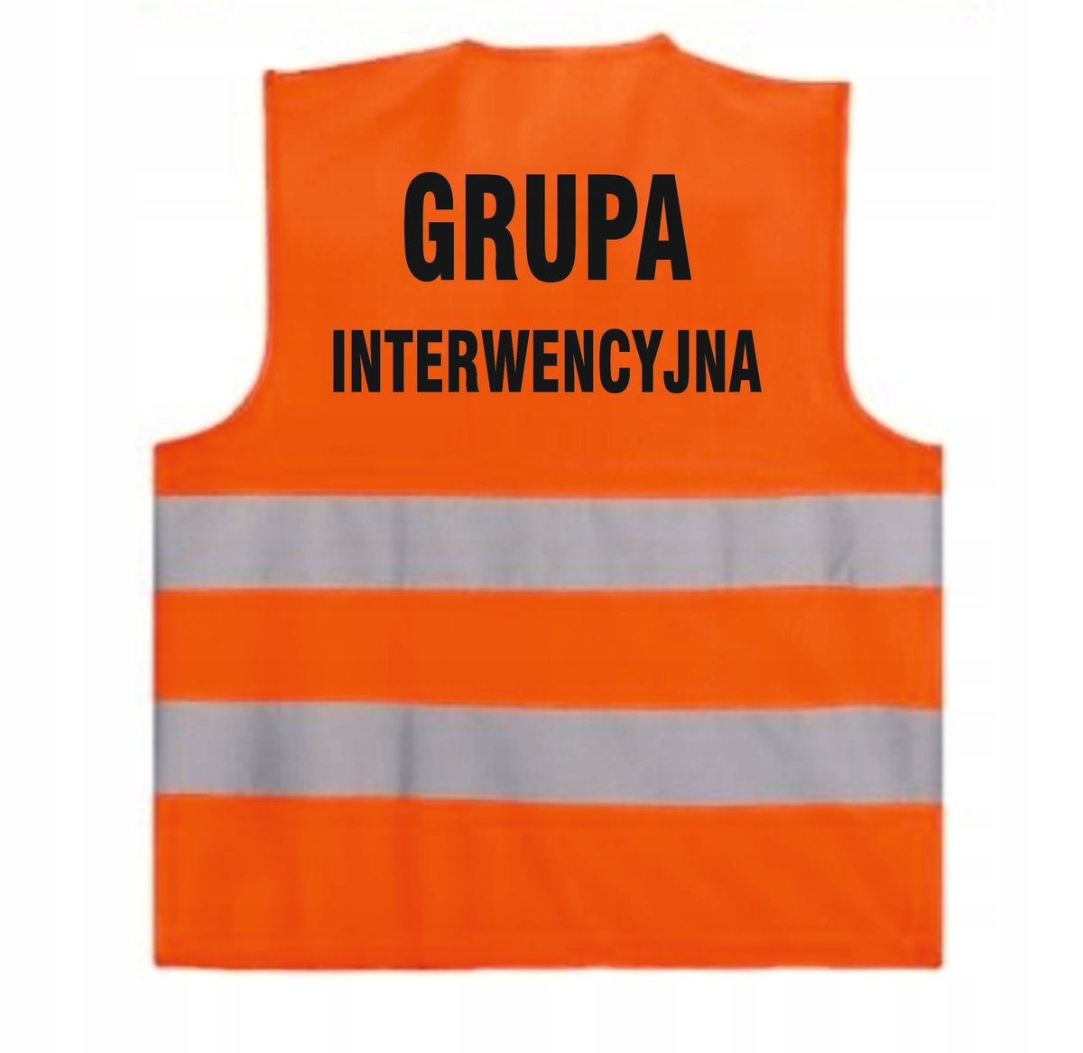kamizelka odblaskowa pomarańczowa z nadrukiem GRUPA INTERWENCYJNA roz.M