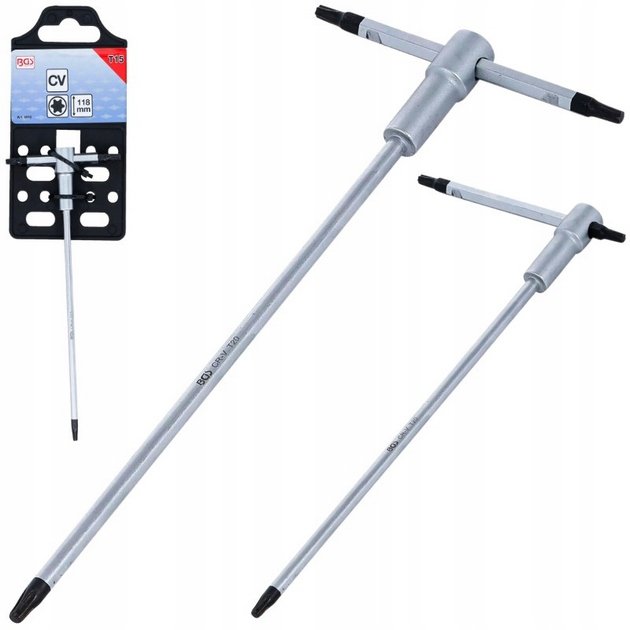 Torx T27 klucz 3xT27 wkrętak długi 215mm uchwyt przesuwny T+L