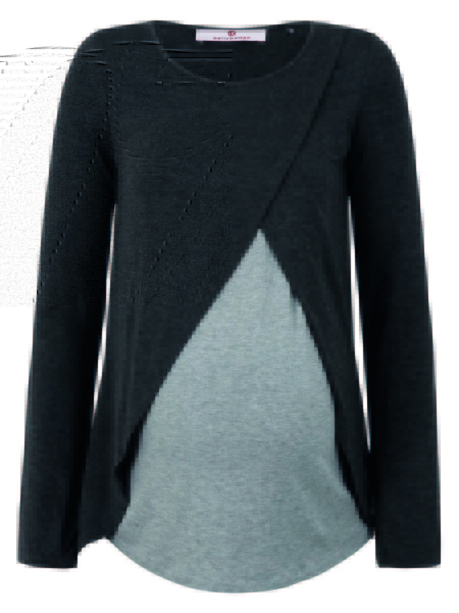 Damska bluzka do karmienia z długim rękawem grafitowa Bellybutton Maternity, r.XL