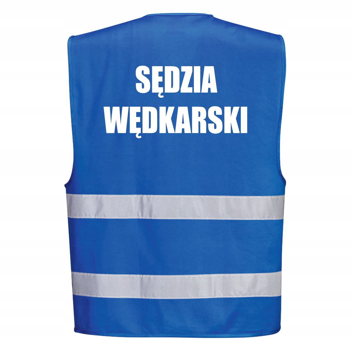 Kamizelka odblaskowa PORTWEST Niebieska rozmiar S/M nadruk Sędzia Wędkarski