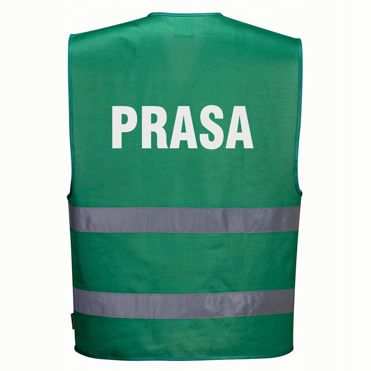 Kamizelka odblaskowa PORTWEST XXL/XXXL zielona z nadrukiem PRASA