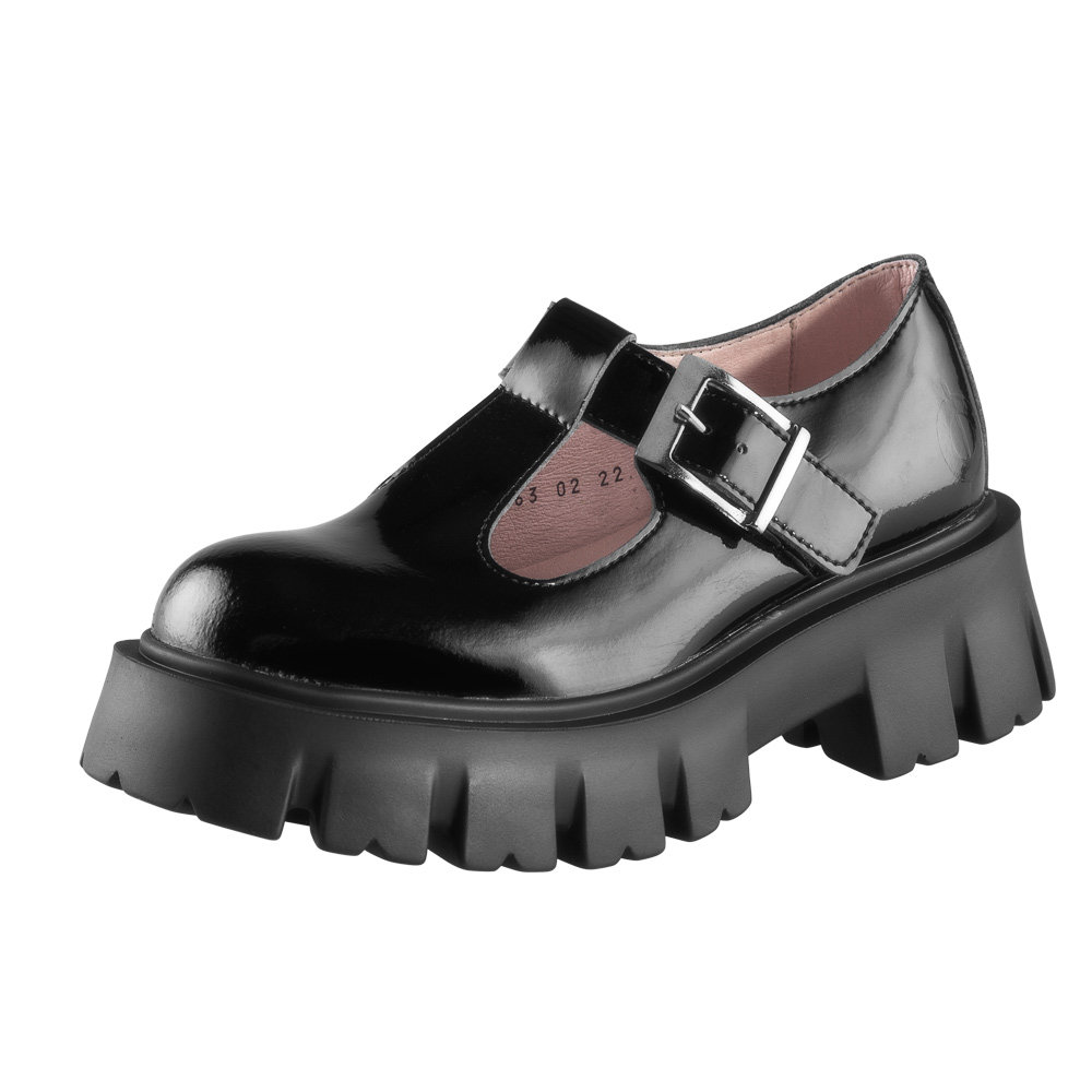 półbuty damskie ALTERCORE czarne (JANE VEGAN BLACK PATENT)-39