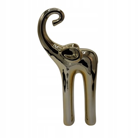 Figurka SŁOŃ CERAMICZNY ZŁOTY DUŻY 30,5 cm – Elegancka dekoracja do wnętrz