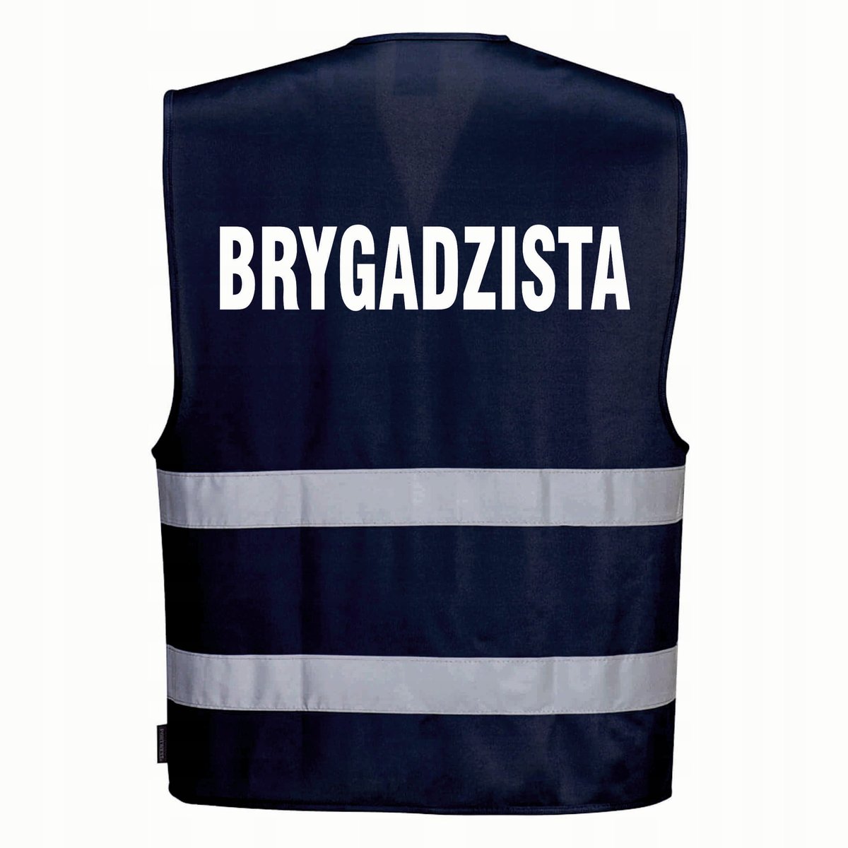 Kamizelka odblaskowa F474 PORTWEST S/M- granatowa z nadrukiem BRYGADZISTA