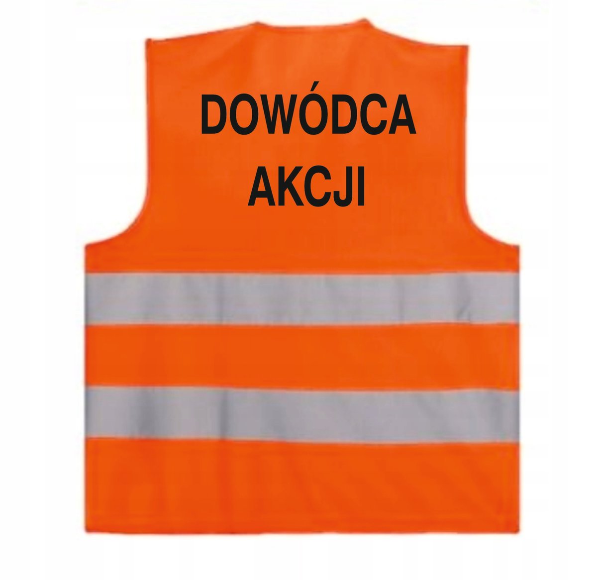 Kamizelka odblaskowa pomarańczowa z nadrukiem DOWÓDCA AKCJI roz.M