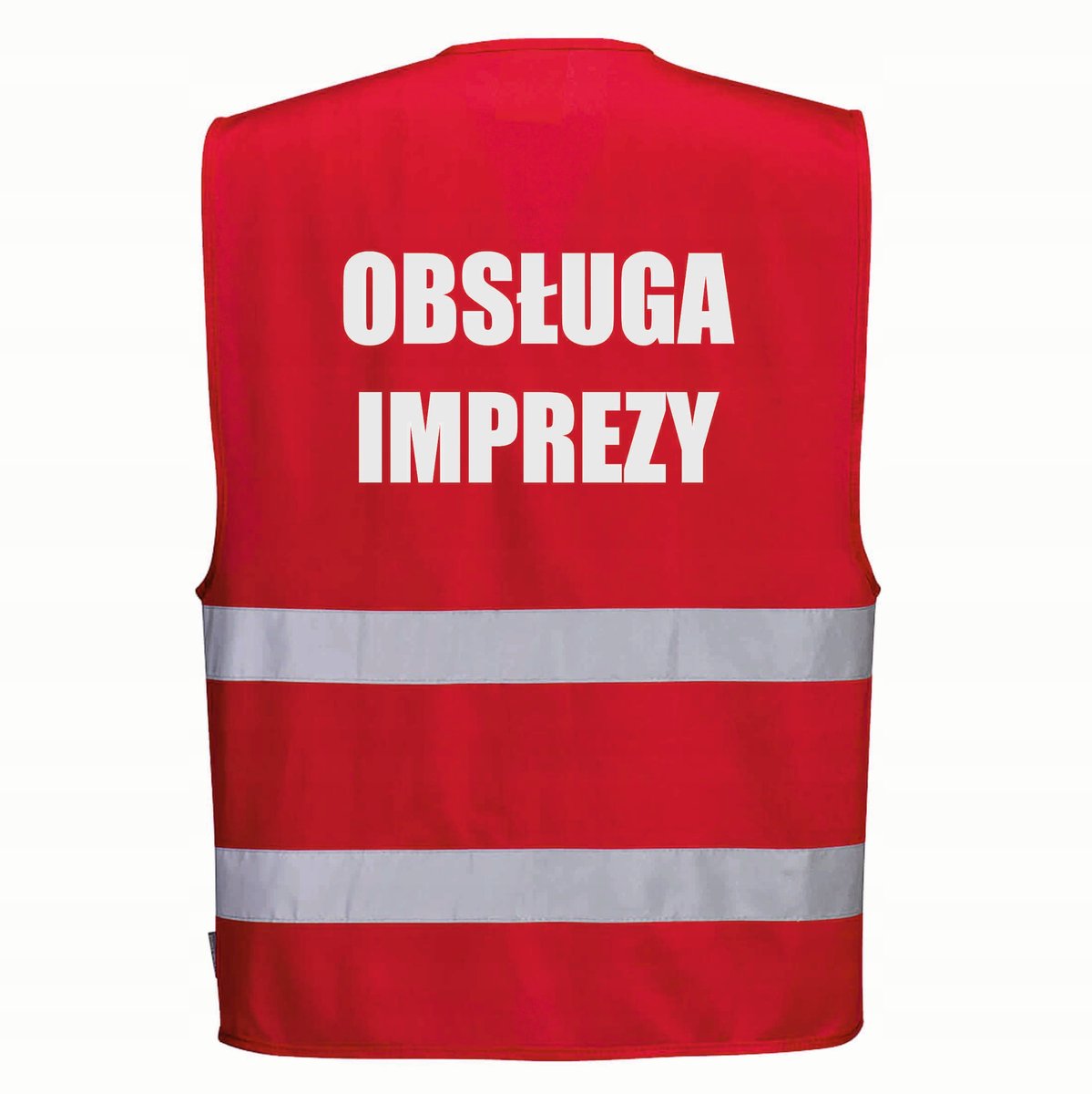 Kamizelka odblaskowa PORTWEST F474 Czerwony S/M nadruk OBSŁUGA IMPREZY