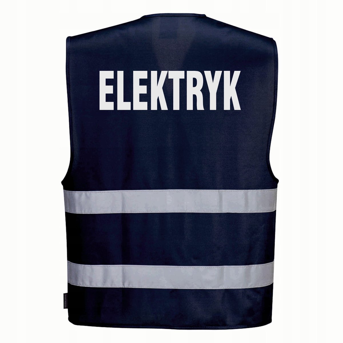 Kamizelka odblaskowa F474 PORTWEST S/M- granatowa z nadrukiem ELEKTRYK