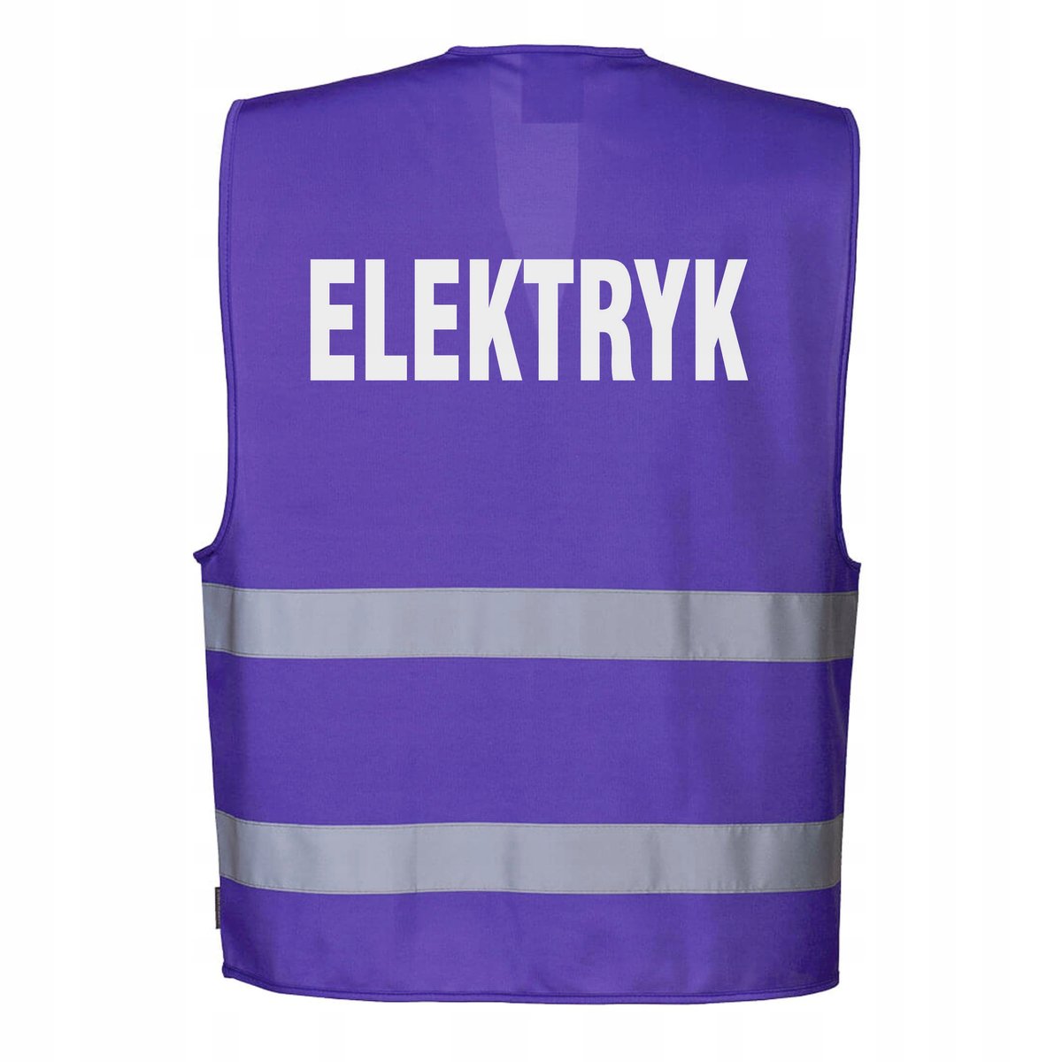Kamizelka odblaskowa Portwest fioletowa L/XL z nadrukiem ELEKTRYK