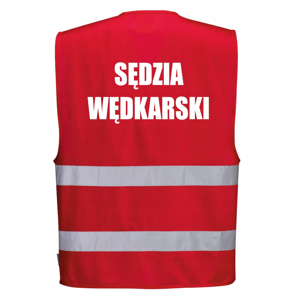 Kamizelka odblaskowa PORTWEST F474 Czerwony S/M nadruk SĘDZIA WĘDKARSKI