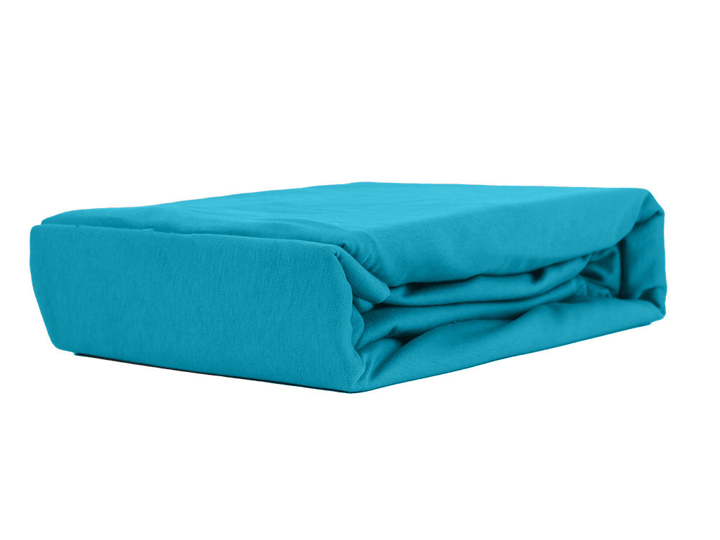 PRZEŚCIERADŁO Z GUMKĄ JERSEY VIP BOK 30CM BAWEŁNIANE TURKUS 140x200