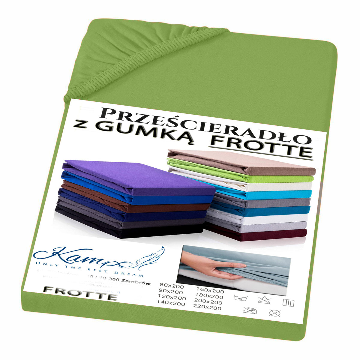 PRZEŚCIERADŁO Z GUMKĄ FROTTA ZIELONY 120x210