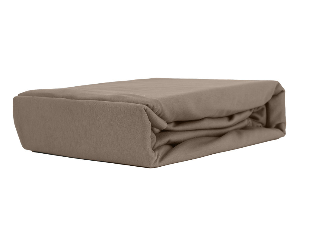PRZEŚCIERADŁO Z GUMKĄ JERSEY VIP BOK 30CM BAWEŁNIANE CAPPUCINO 100x220