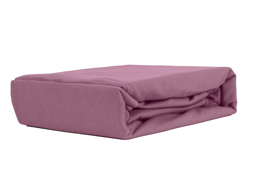 PRZEŚCIERADŁO Z GUMKĄ JERSEY VIP BOK 30CM BAWEŁNA PUDROWY RÓŻ 80x180