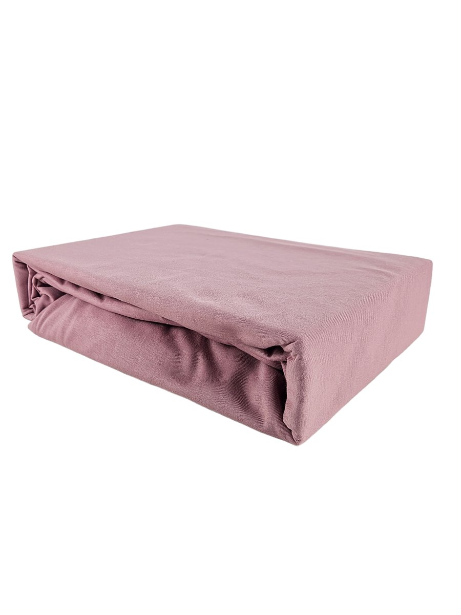 PRZEŚCIERADŁO Z GUMKĄ JERSEY BAWEŁNA PREMIUM PUDROWY RÓŻ 120x210