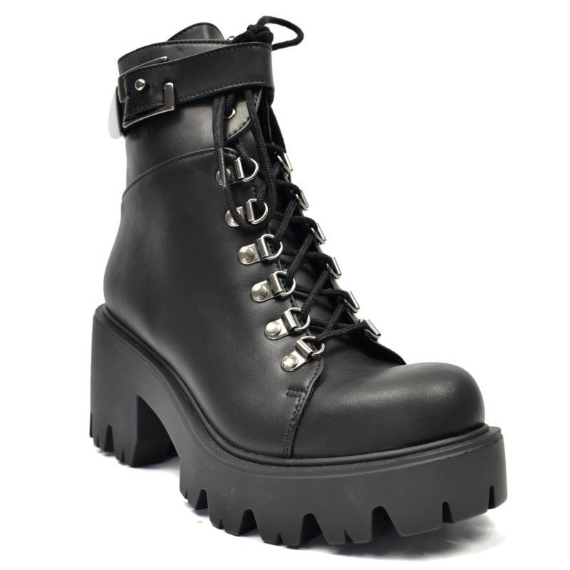 botki damskie ALTERCORE czarne (ENID VEGAN BLACK)-38