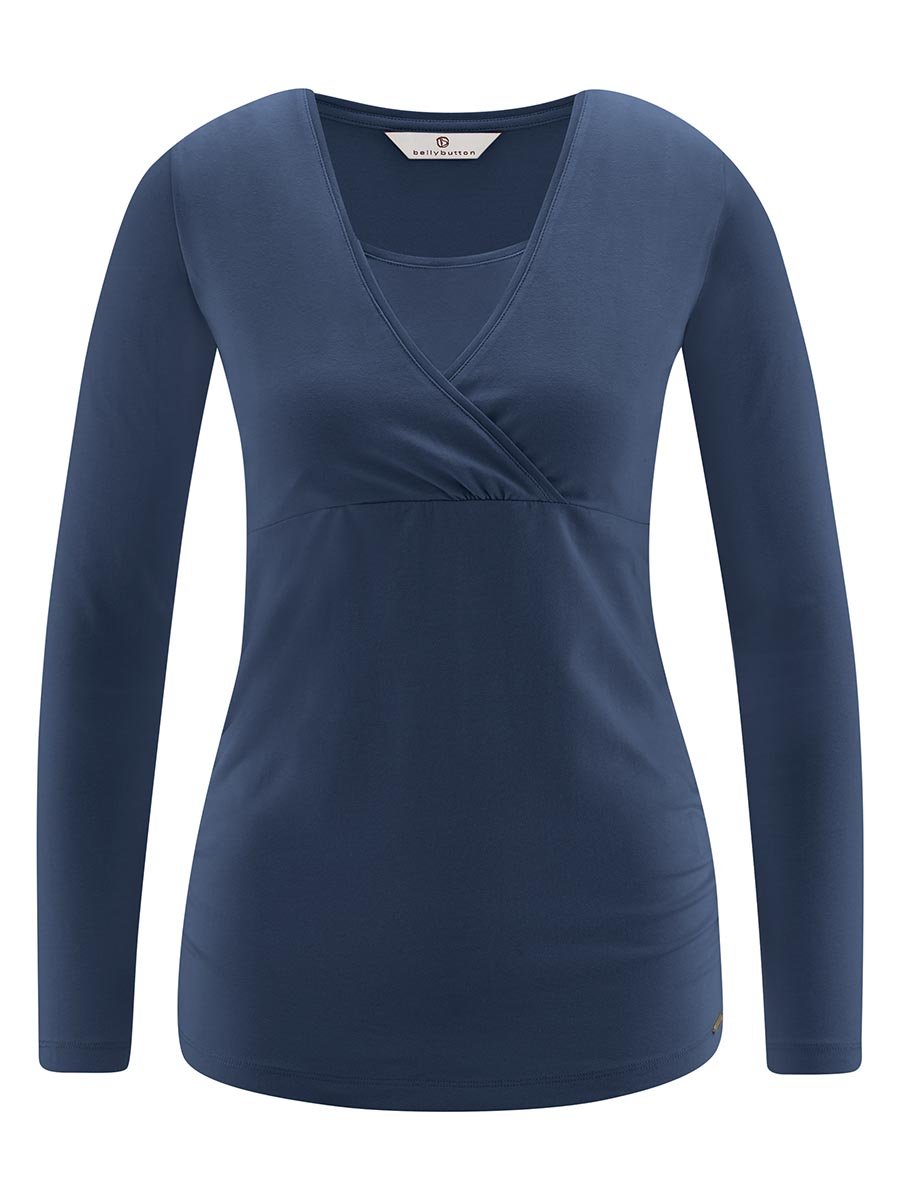 Damska bluzka z długim rękawem granatowa Bellybutton Maternity, r.S