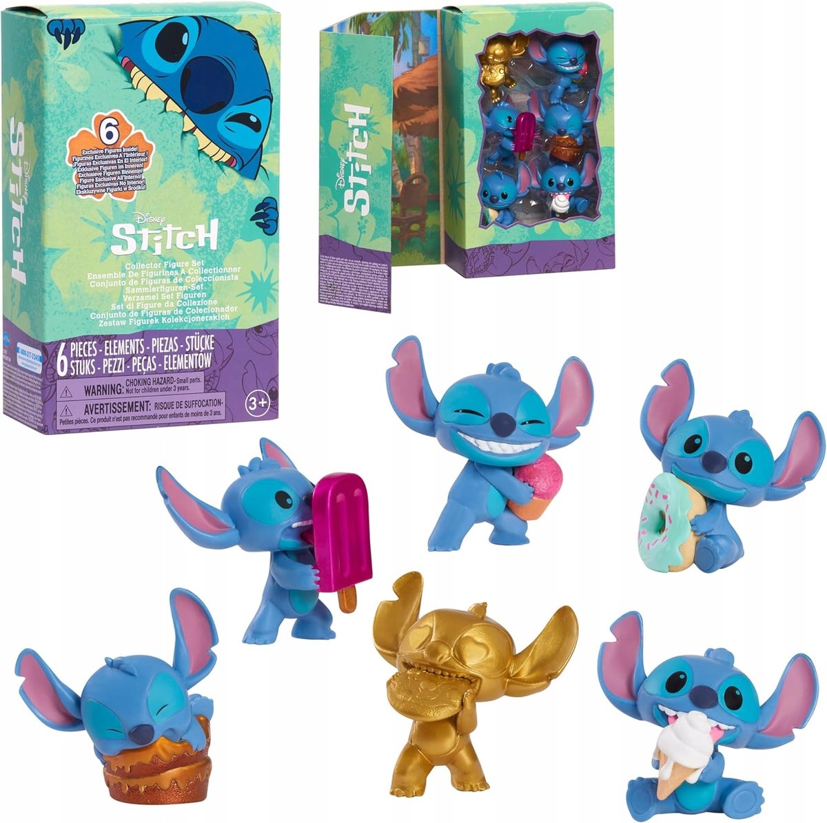 Figurki Lilo i Stitch 6szt złota figurka kolekcjonerska Zestaw Disney