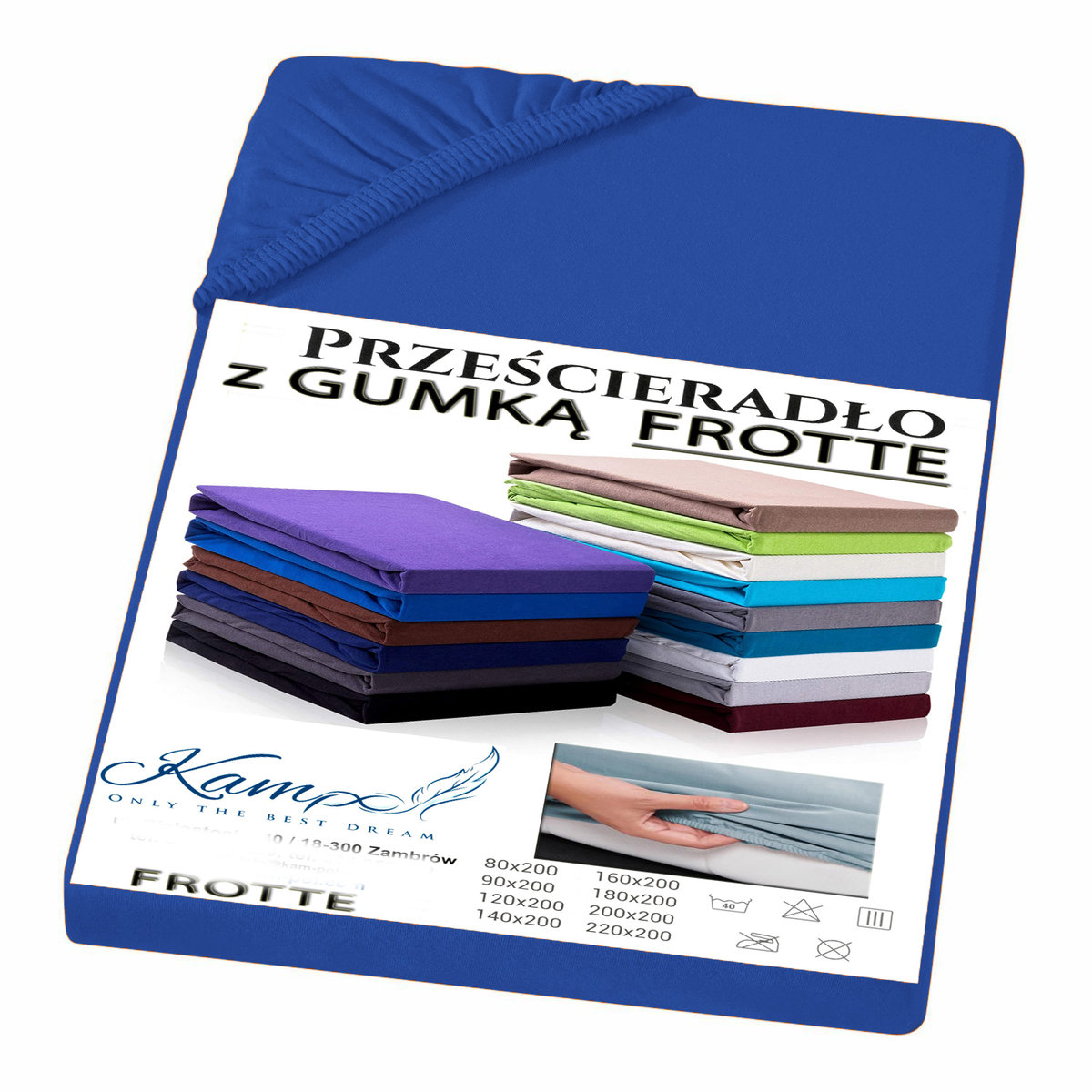 PRZEŚCIERADŁO Z GUMKĄ FROTTA NIEBIESKI 120x200