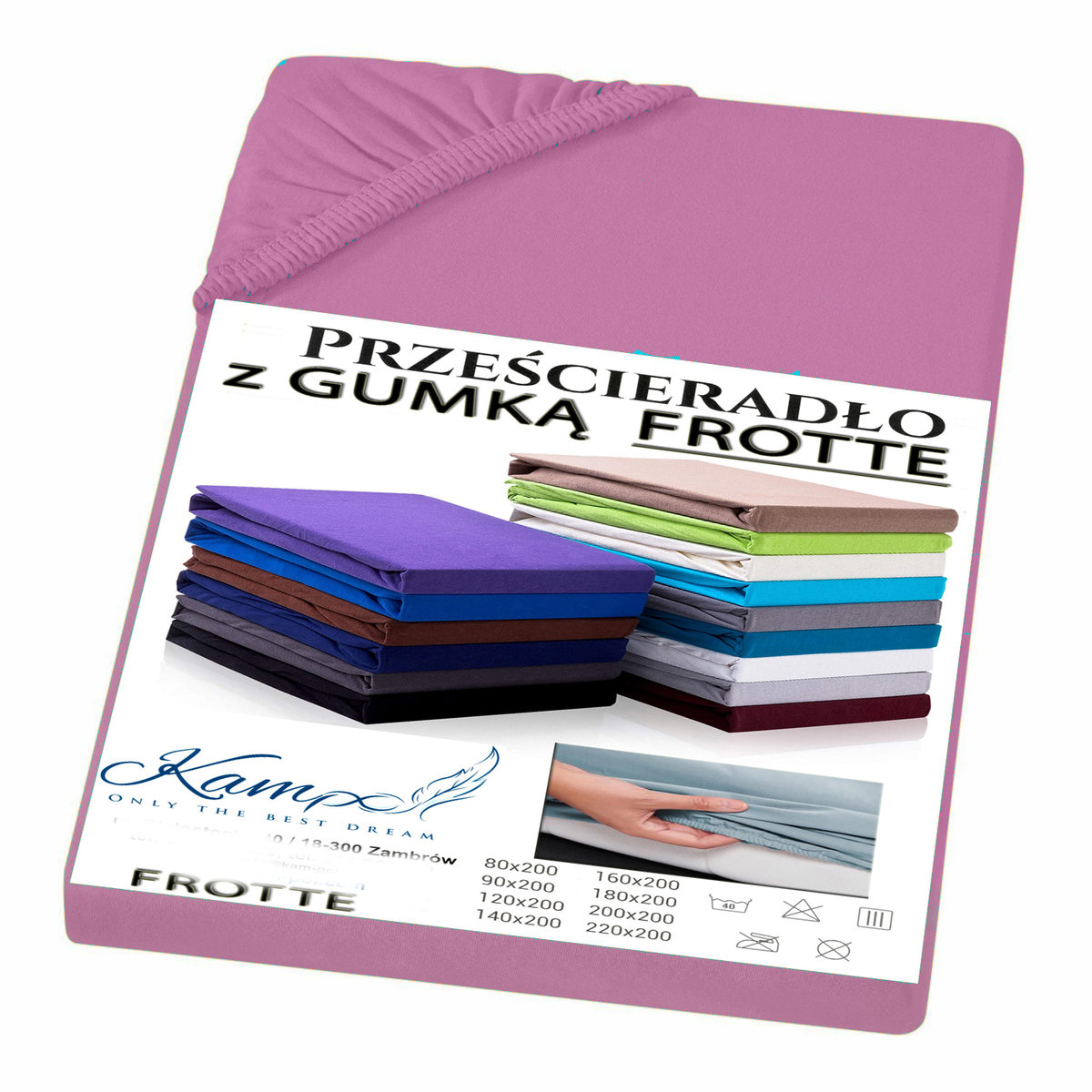 PRZEŚCIERADŁO Z GUMKĄ FROTTA RÓŻ 210x200