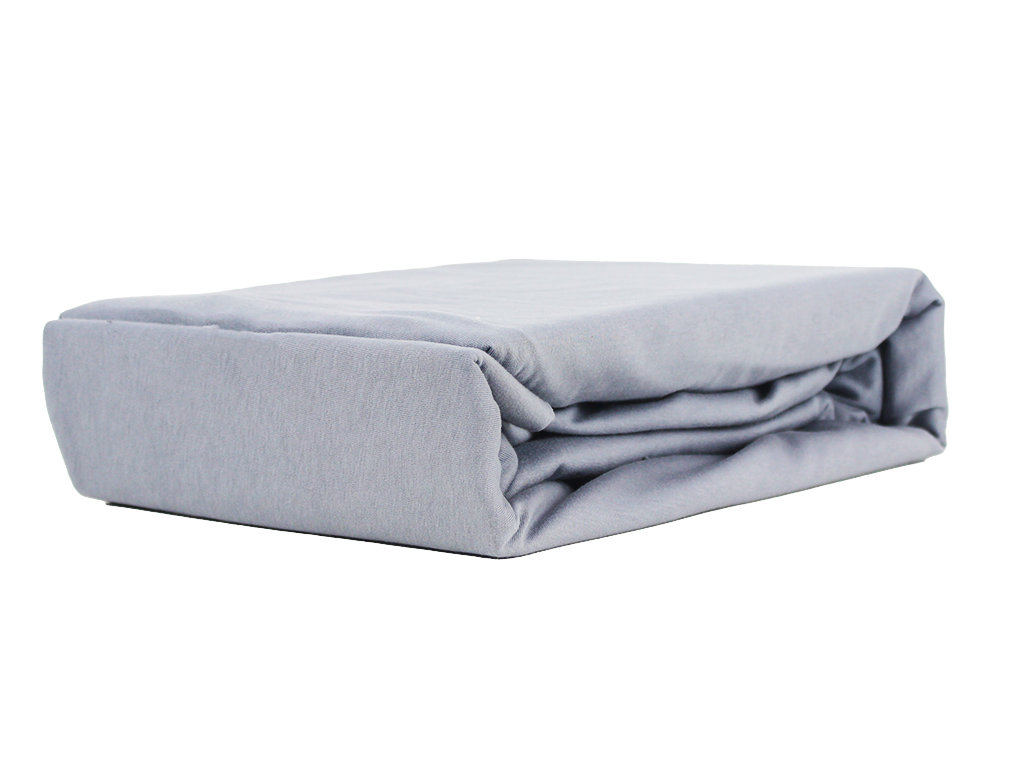 PRZEŚCIERADŁO Z GUMKĄ JERSEY VIP BOK 30CM BAWEŁNA JASNY SZARY 100x180