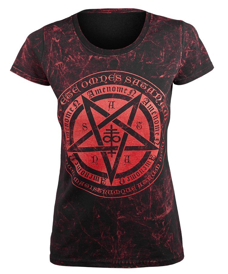 bluzka damska AMENOMEN - PENTAGRAMUS (OMEN046DA ALLPRINT RED)-XL