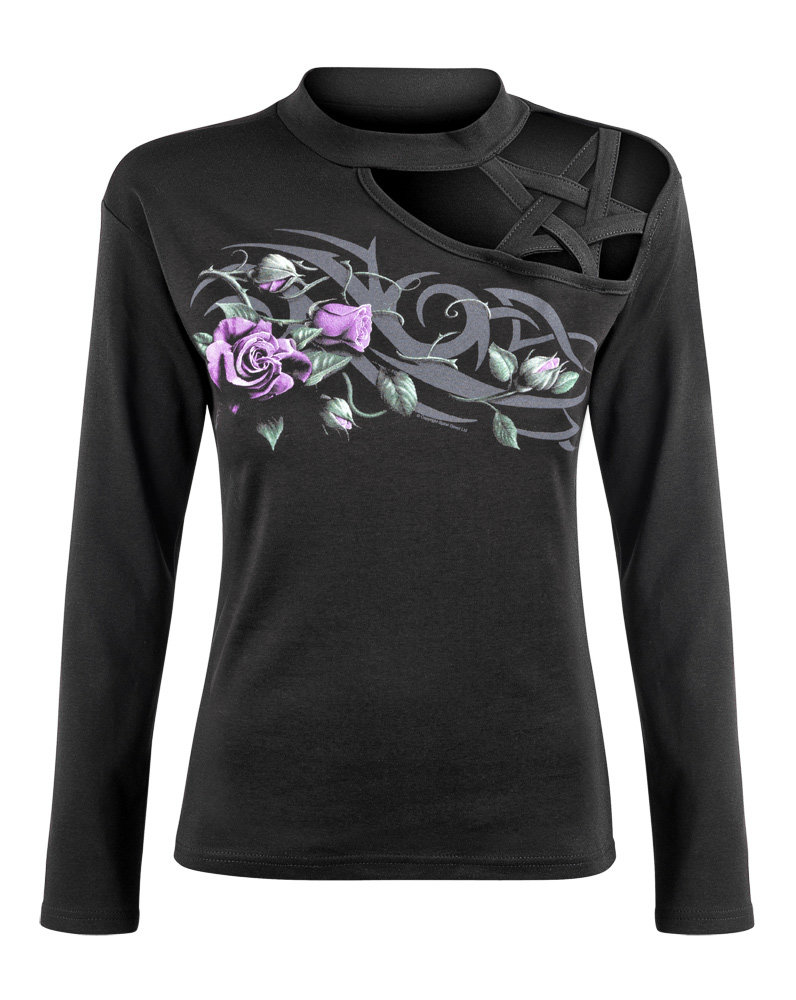 bluzka damska TRIBAL ROSE długi rękaw-S