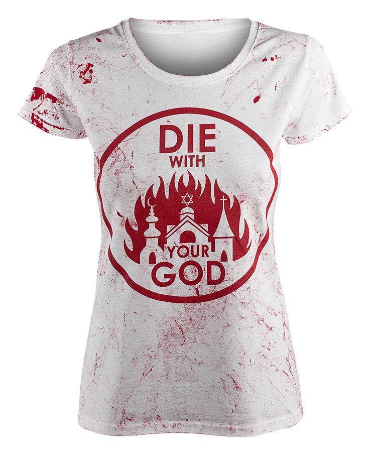 bluzka damska AMENOMEN - DIE WITH YOUR GOD (OMEN071DA WHITE ALLPRINT RED)-M