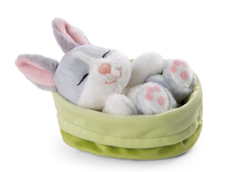 Nici, Maskotka pluszowa króliczek piący w koszyczku 48706 12 cm, Szary