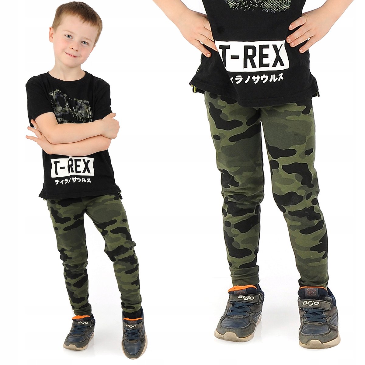 Getry chłopięce Długie legginsy Spodnie Moro 128