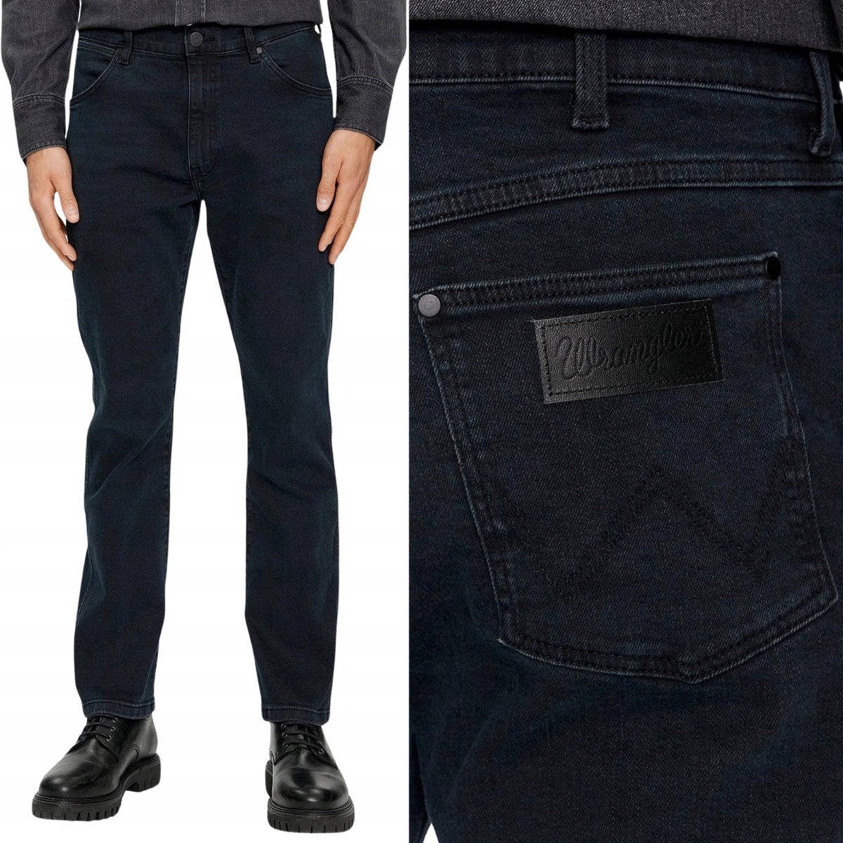 Wrangler LARSTON SLIM New Cloudy Skies dopasowane spodnie jeansowe W33 L34