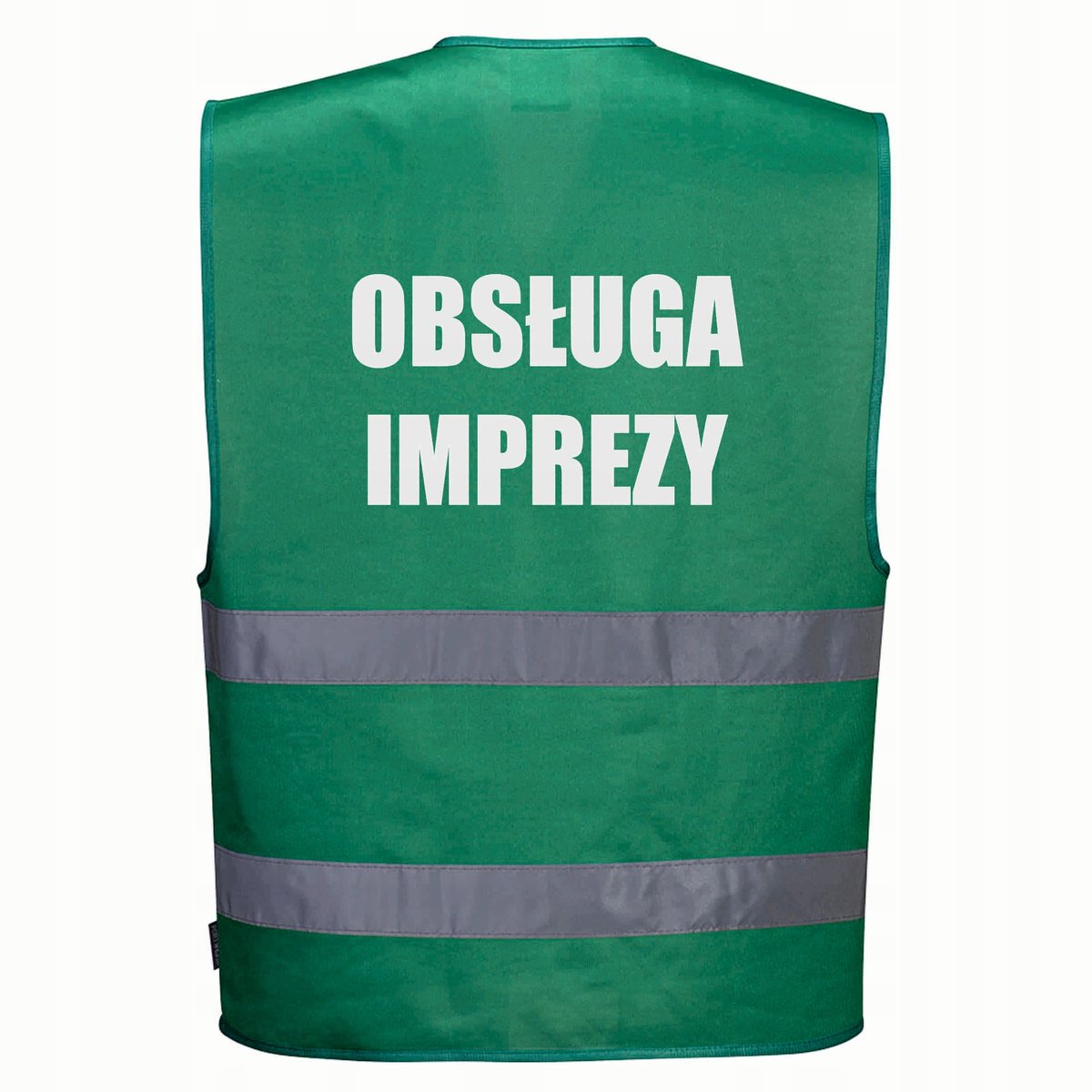 Kamizelka odblaskowa PORTWEST XXL/3XL zielona z nadrukiem OBSŁUGA IMPREZY