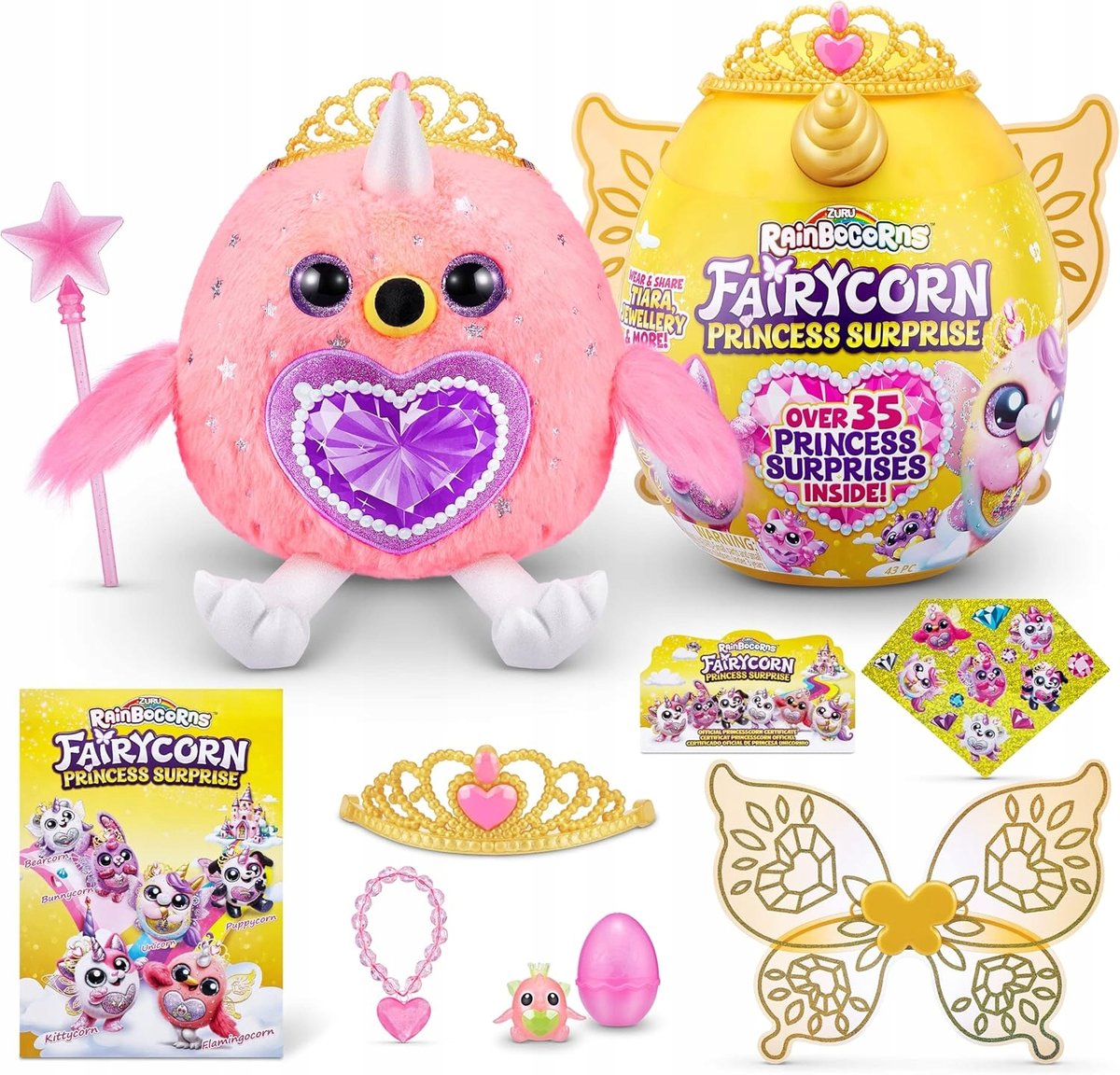 Rainbocorns Fairycorn Różowy Flaming Surprise! Pluszak Maskotka Zuru